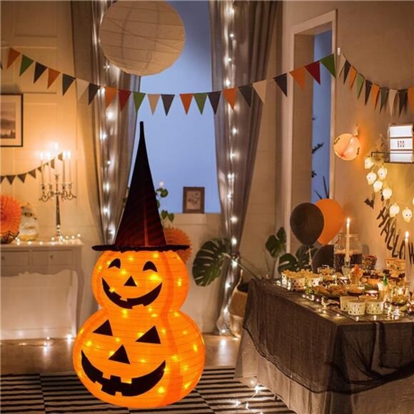 Amazon.com: TW SHINE 3FT Halloween Collapsible Pumpkin  3FT Halloween Collapsible Pumpkin Decorations, Light Up 50 LED Pumpkin
